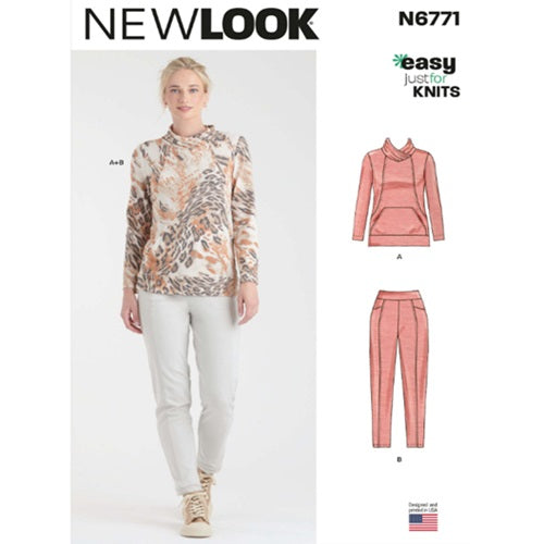 New Look Sewing Pattern 6771  - Ladies Knit Top & Trousers