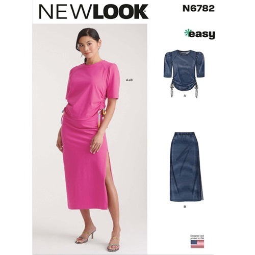 New Look Sewing Pattern 6782  - Ladies Knit Top & Skirt