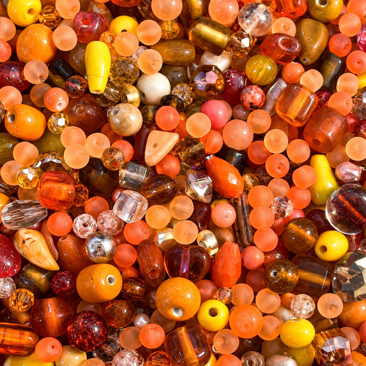 50g Glass Bead Mixes - 80 to 100 Pieces - Size 4mm to 12mm - 11 Colours