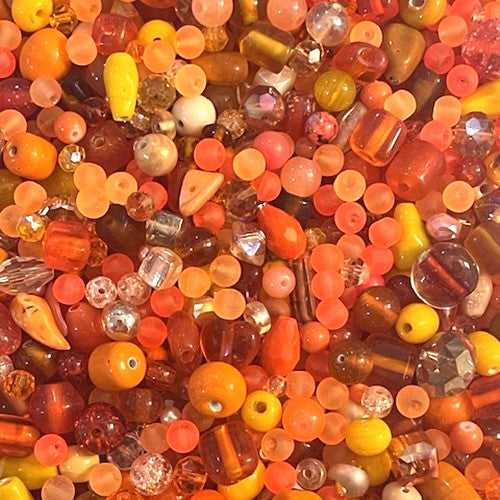 50g Glass Bead Mixes - 80 to 100 Pieces - Size 4mm to 12mm - 12 Colours
