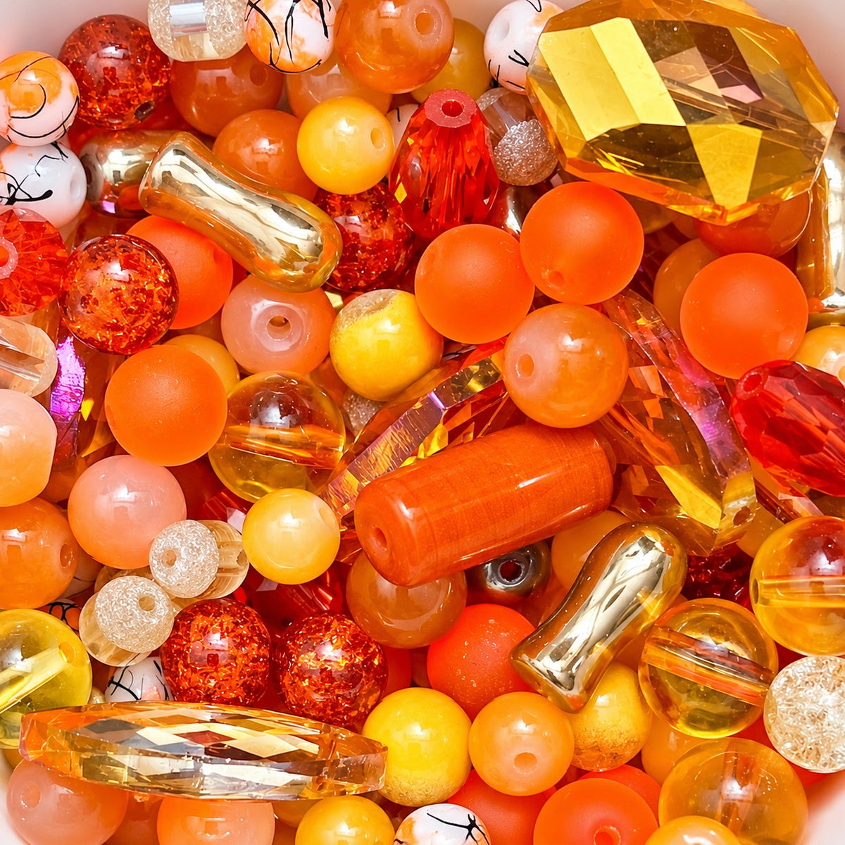 50g Glass Bead Mixes - 80 to 100 Pieces - Size 4mm to 12mm - 11 Colours