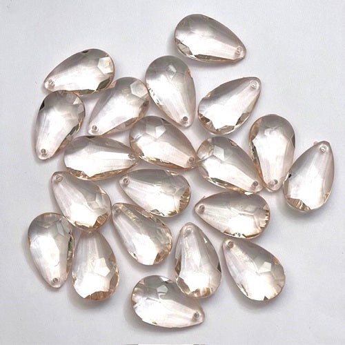 Plastic Acrylic Tear Drop Beads - Pink - Small / Medium / Large