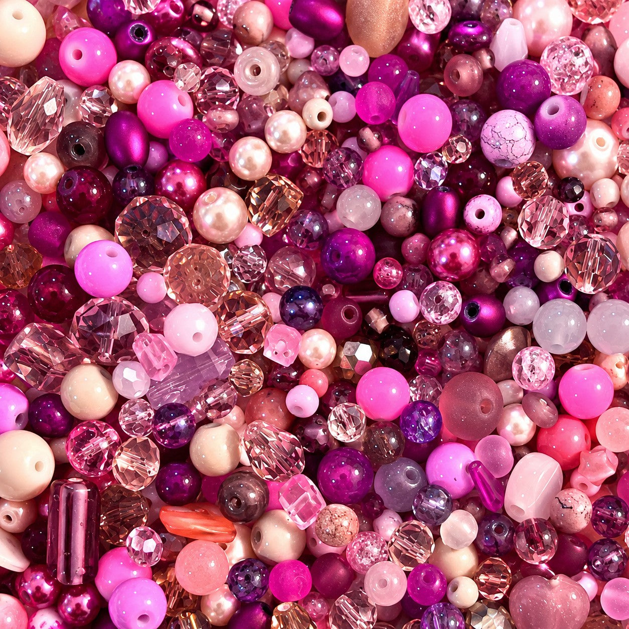 50g Glass Bead Mixes - 80 to 100 Pieces - Size 4mm to 12mm - 11 Colours