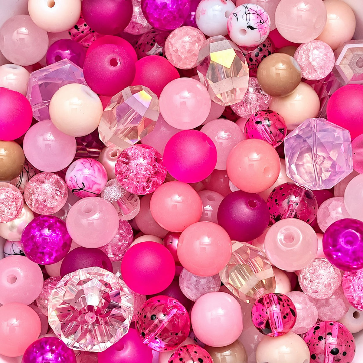 50g Glass Bead Mixes - 80 to 100 Pieces - Size 4mm to 12mm - 11 Colours