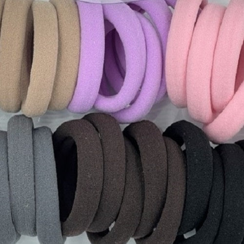 Hair Ties - Plain - Mixed Colours - 28 Pieces