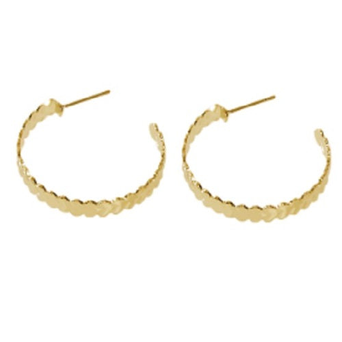 Punk Heart Circle Hoop Earrings - Gold or Silver