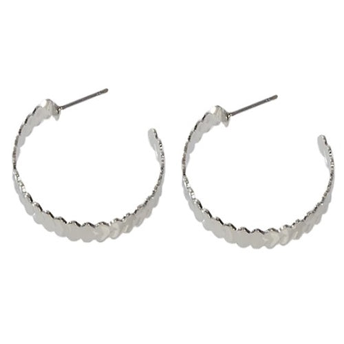 Punk Heart Circle Hoop Earrings - Gold or Silver