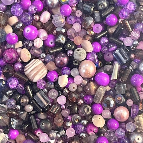 50g Glass Bead Mixes - 80 to 100 Pieces - Size 4mm to 12mm - 12 Colours