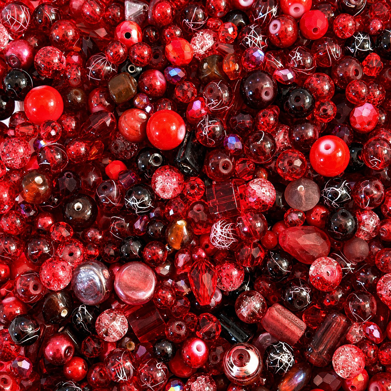 50g Glass Bead Mixes - 80 to 100 Pieces - Size 4mm to 12mm - 11 Colours