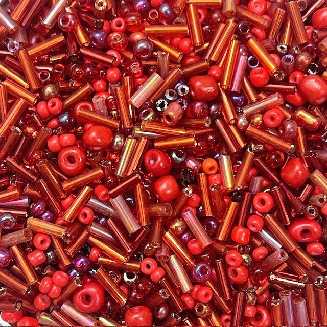 Glass Bugle & Seed Bead Mixes - Assorted Colours & Sizes - 20g - 15 Colour