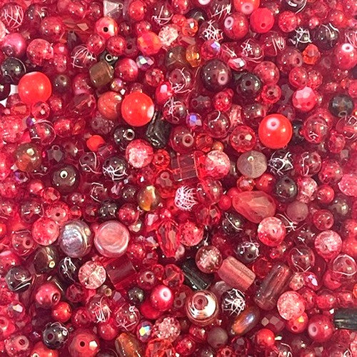 50g Glass Bead Mixes - 80 to 100 Pieces - Size 4mm to 12mm - 12 Colours