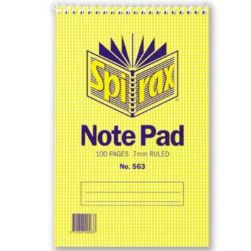 Spirax Note Pad - No. 563 - 100 Ruled Pages