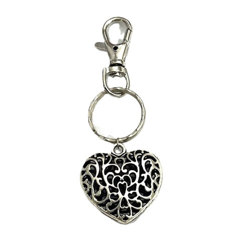 Silver Metal Heart Keyring