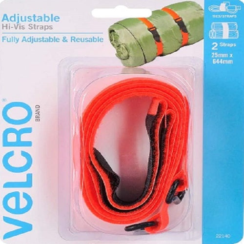 Velcro Adjustable Hi-Vis Straps - 2 Straps - 25mm x 645mm