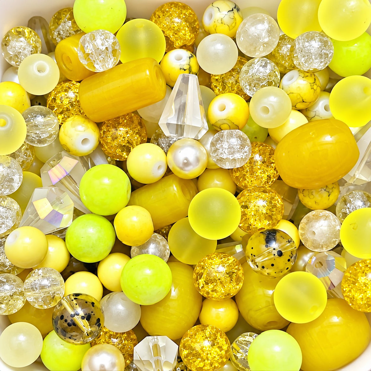 50g Glass Bead Mixes - 80 to 100 Pieces - Size 4mm to 12mm - 11 Colours
