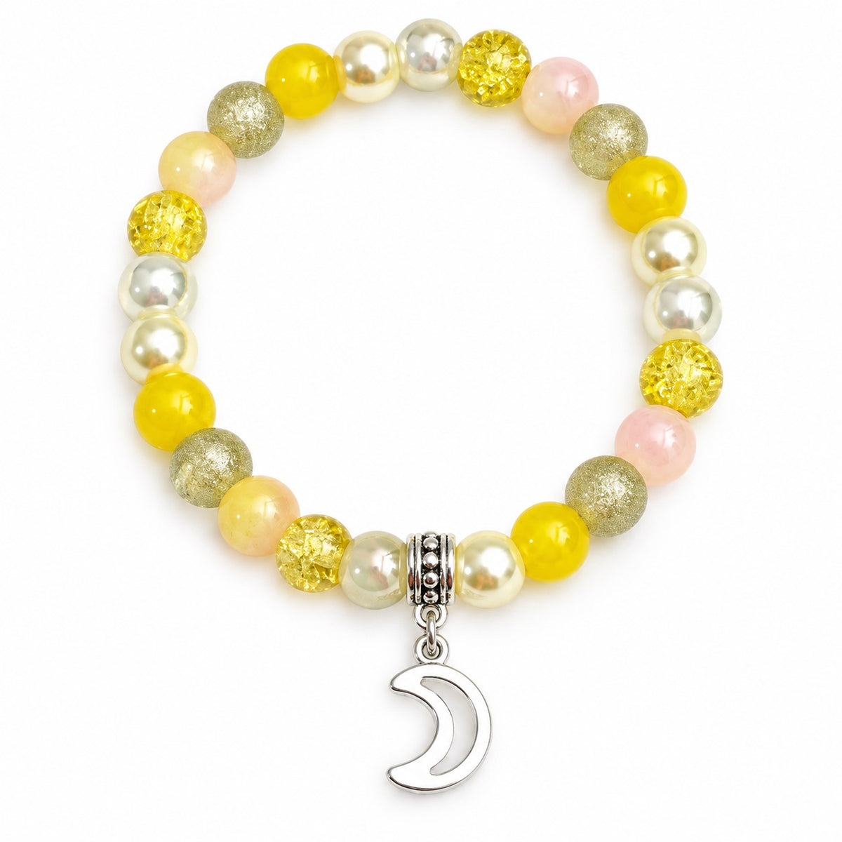 Handmade Stretchy Mystical Glass Bead Charm Bracelet - 8 Colours