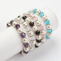 Glass Pearl Stretch Bracelets