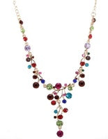 Multi Coloured Necklace with Gold Chain