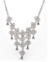 Silver Flower & Ball Chain Necklace