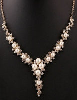 Simulated Pearl Necklace with Gold Chain