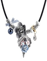 Rhinestone & Beaded Leaf Necklace