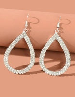 Rhinestone Water Drop Dangle Earrings
