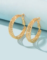 Earrings - Hoops - Gold Criss Cross