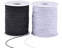 Elastic Cord - 1mm - Black or White - 1 Mt